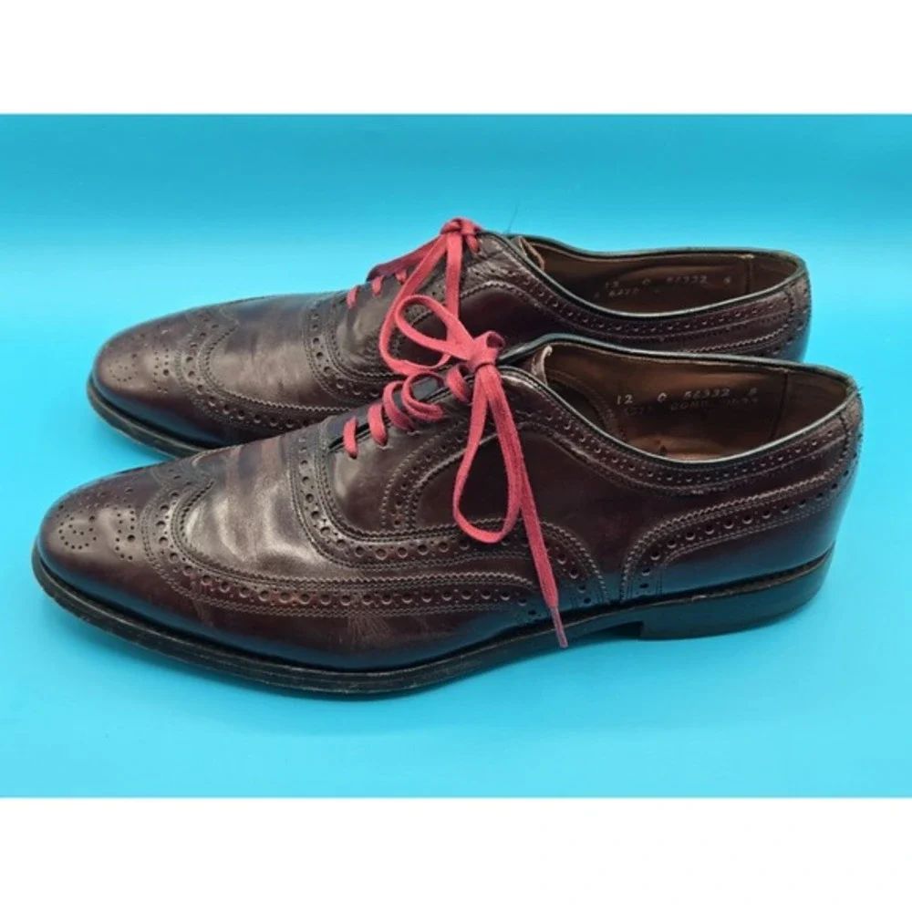 Allen Edmonds McAllister Shoes Burgundy Men Size 12 C Made USA Businessman Dress